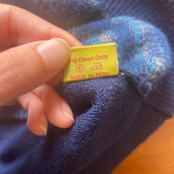 Kuna Baby Alpaca Blue quarter zip long sleeve sweater size medium - Picture 4 of 7